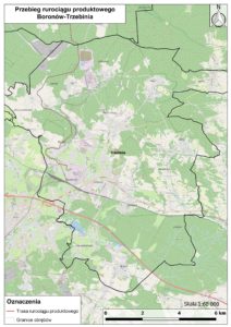 Przebieg trasy inwestycji liniowej w gminie Trzebinia